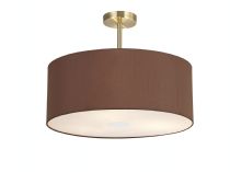 DK0384  Baymont 50cm Semi Flush 3 Light Antique Brass, Raw Cocoa/Grecian Bronze, Frosted Diffuser